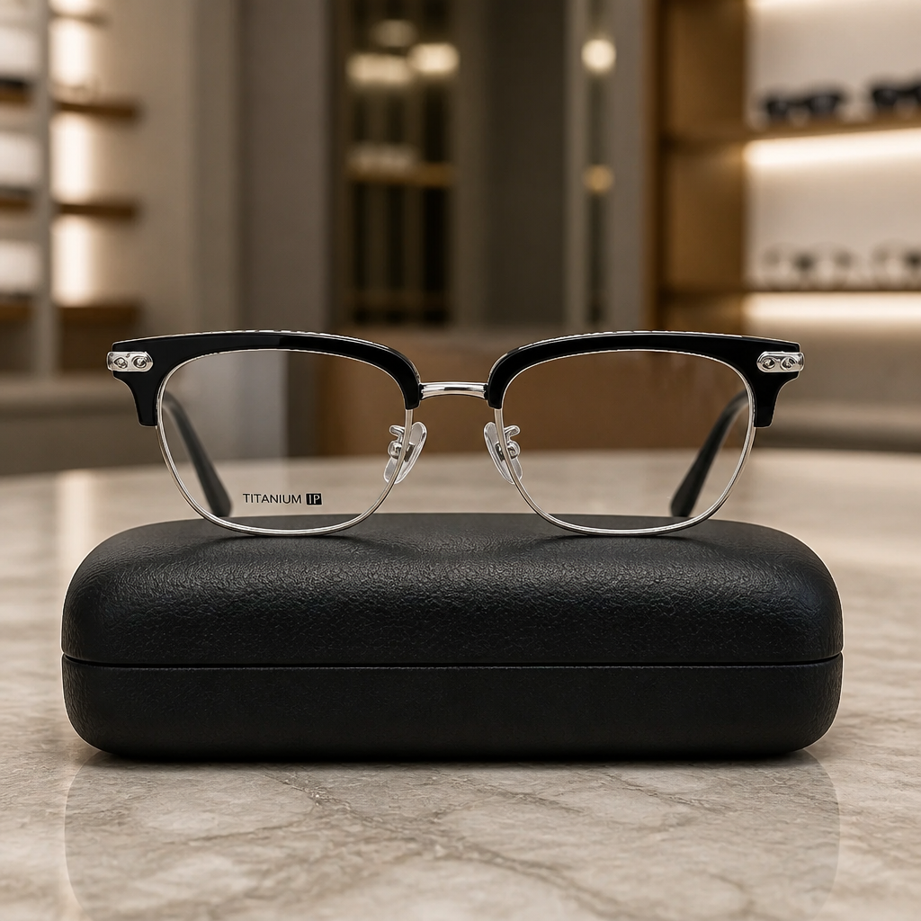 老眼ポール Pauls X Titanium 003 Silver Black 54-19-149 - Pauls Vision USA