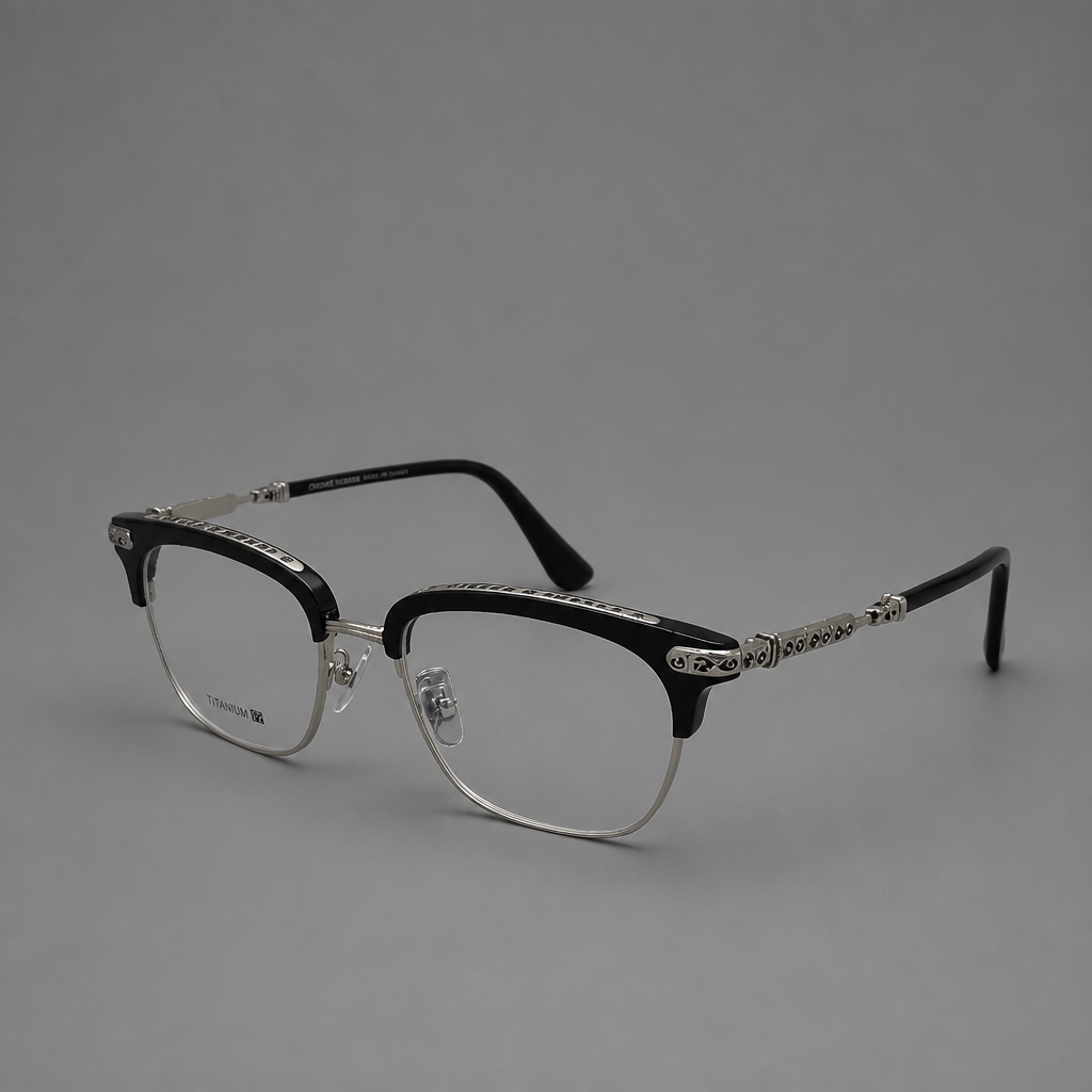 Pauls X Titanium 003 Silver Black 54-19-149 - Pauls Vision USA