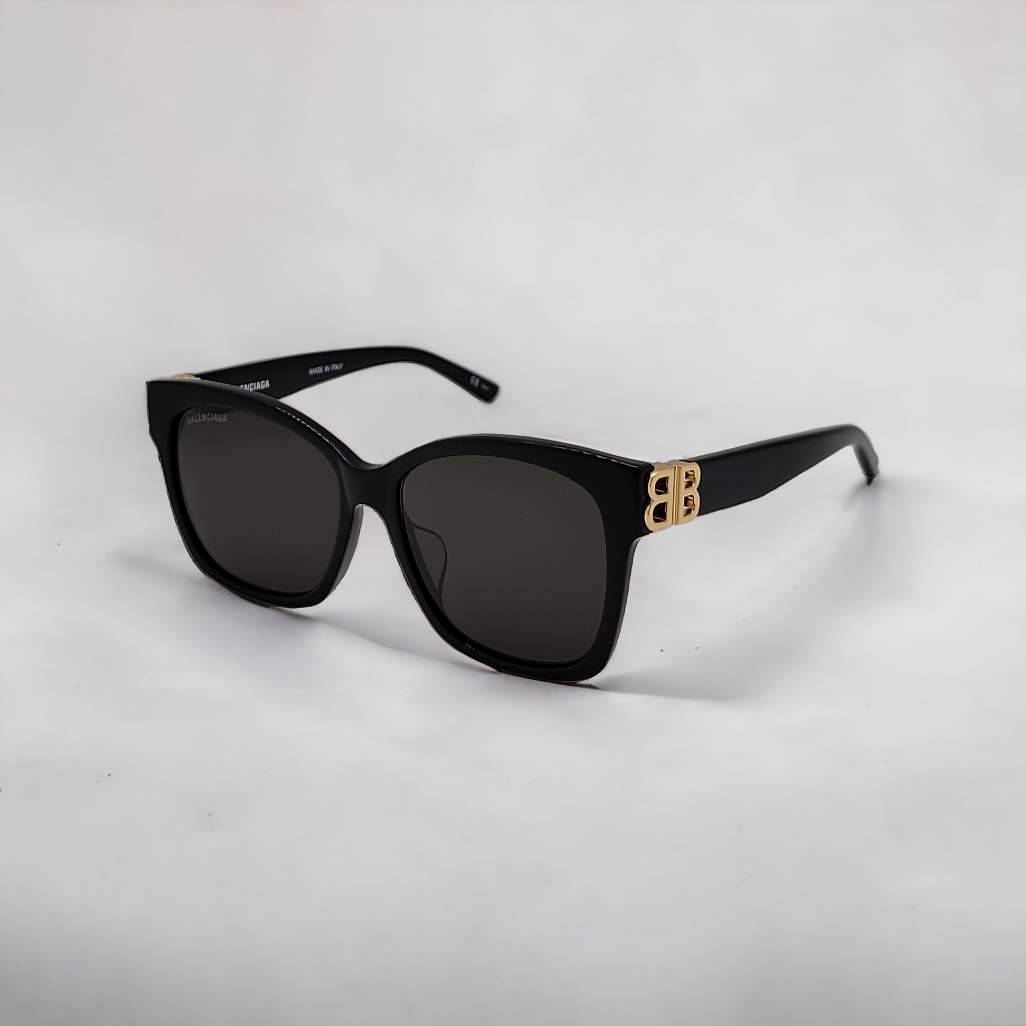 Balenciaga 0102SA 001 Black-Gold-Green 57-16-145