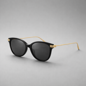 Bottega Veneta 1048SA 001 Black-Gold-Grey 55-17-145